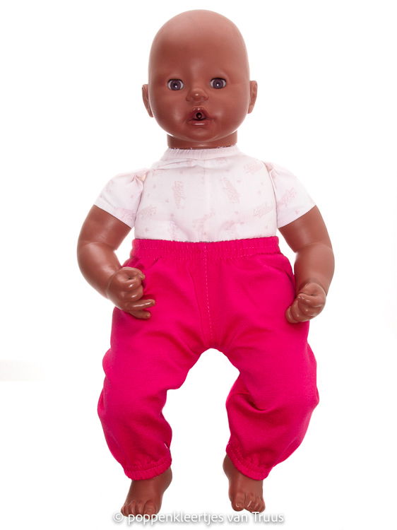 Annabel 46 cm Pyjama roze/fuchsia - Afbeelding 3