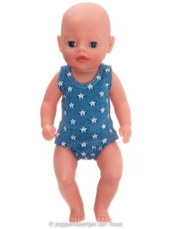 Baby Born Soft 36 cm Jongens ondergoed blauw/sterren