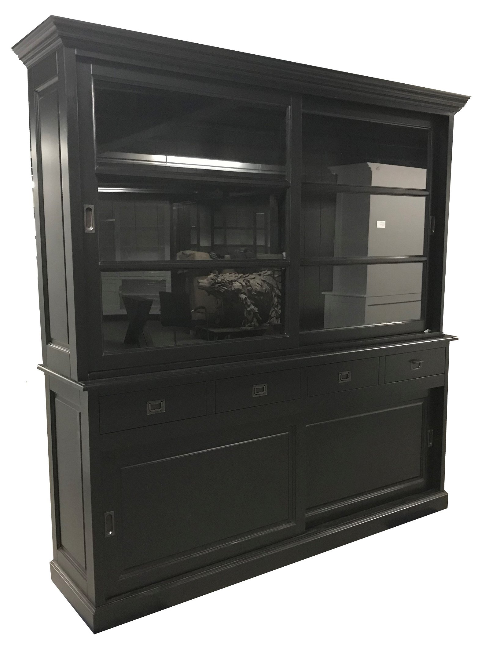 Buffetkast Rhenen zwart - zwart 200 x 50/40 x 220cm - nr. 1