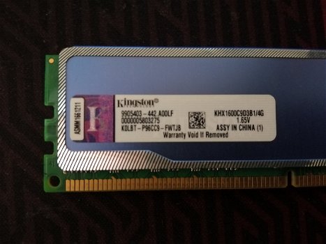 Kingston Hyperx blu 1x4GB DDR3 1600 Cl9 - 1