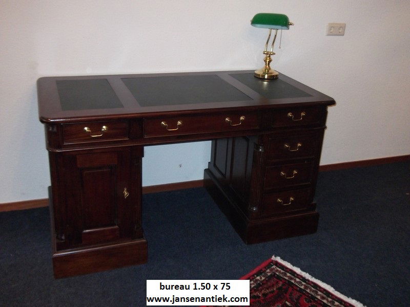 NU of Nooit bureau buro mahonie teak chesterfield v.a €537,19 - Afbeelding 3