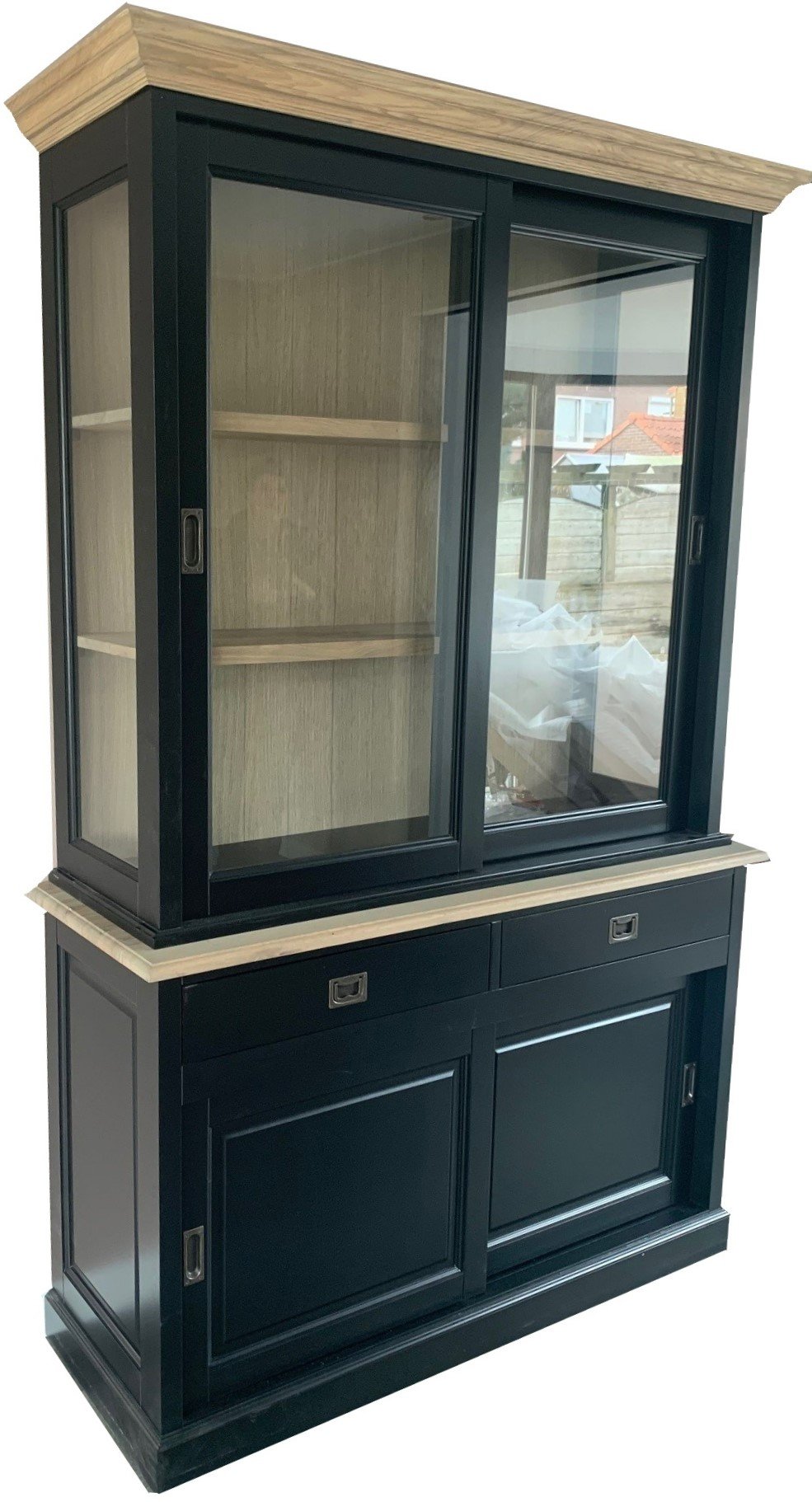Buffetkast zwart Zaandam 140 x 40/40 x 220cm eiken natuur interieur - nr. 1