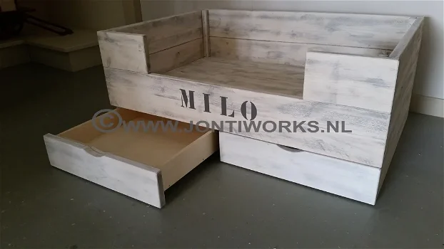 Steigerhout hondenmand kajuitbed model Milo - 0