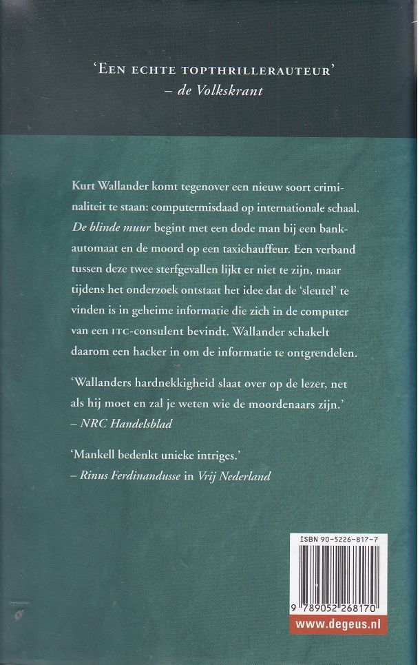 DE BLINDE MUUR - Henning Mankell - Afbeelding 2