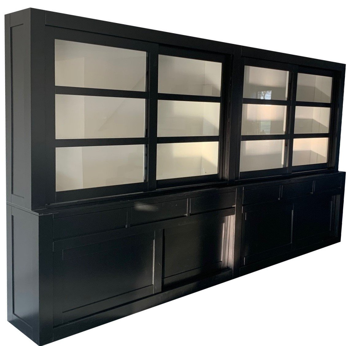 Buffetkast zwart - wit Hasselt XXL 400 x 50/40 x 220cm - nr. 1