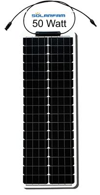Goedkope 12V-MONO-FLEXIBLE-LONG 50W semi flexibele zonnepanelen set - nr. 1