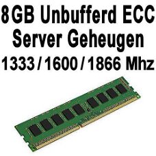 1GB - 8GB Unbuffered ECC DDR3 Server Geheugen 1333-1866Mhz