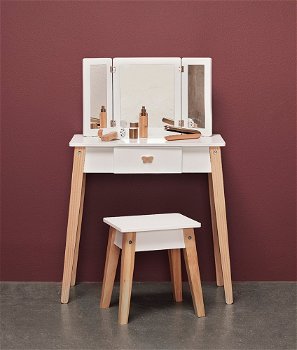 ByAstrup Houten Kaptafel met Kruk | Gratis Verzending! - 0