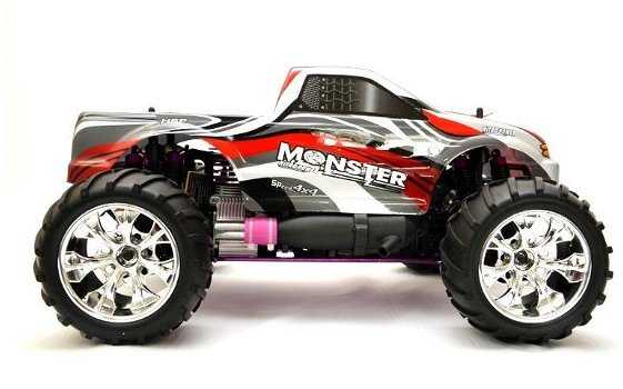 RC auto nitro HSP Monster Truck rood 70 km/h 1:10 2.4GHZ - 1