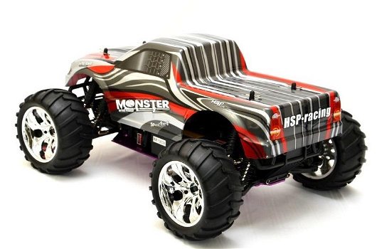 RC auto nitro HSP Monster Truck rood 70 km/h 1:10 2.4GHZ - 2