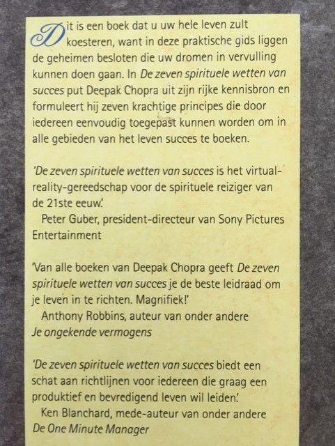De zeven spirituele wetten van succes - Deepak Chopra - Afbeelding 2