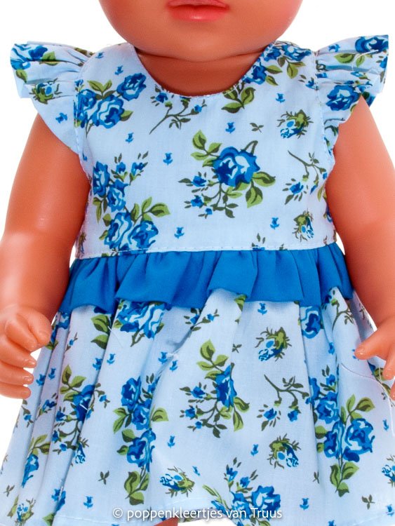 Baby Born 43 cm Jurksetje blauw/roosjes - Afbeelding 2
