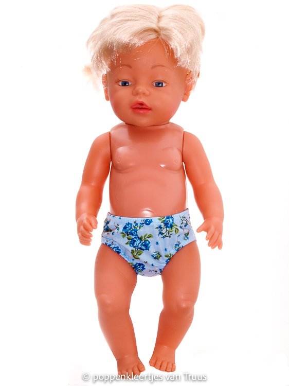 Baby Born 43 cm Jurksetje blauw/roosjes - Afbeelding 3