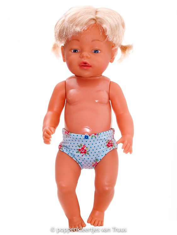 Baby Born 43 cm Jurksetje blauw/bloem/stipjes - Afbeelding 3