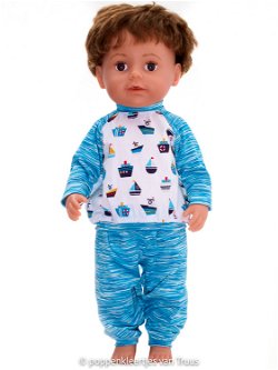 Baby Born 43 cm Jongens pyjama blauw/scheepjes