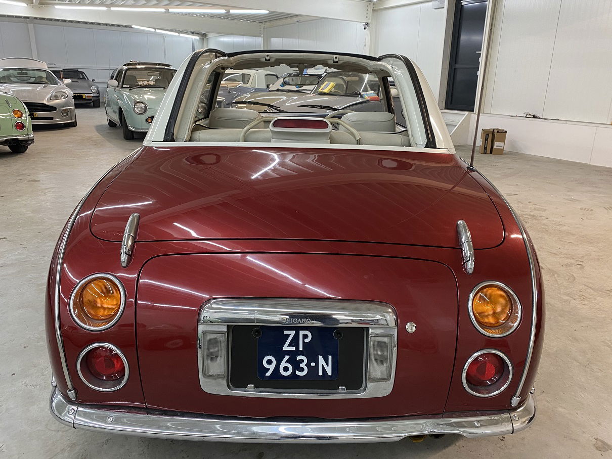 Hele mooie Nissan Figaro in Burgundy Red met nieuwe motor! - Afbeelding 4