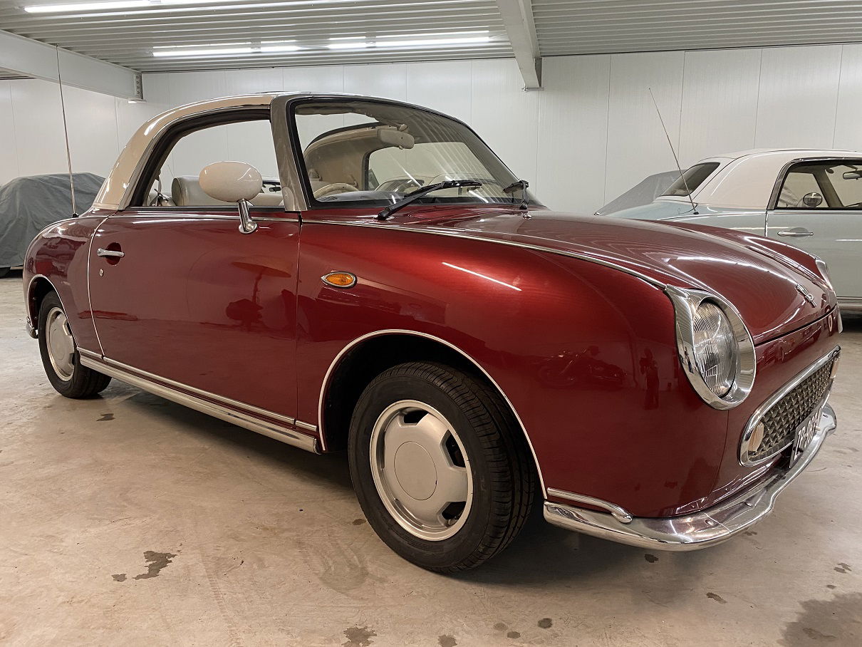 Hele mooie Nissan Figaro in Burgundy Red met nieuwe motor! - Afbeelding 5