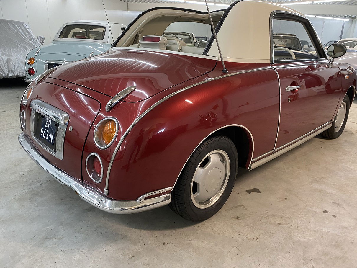 Hele mooie Nissan Figaro in Burgundy Red met nieuwe motor! - Afbeelding 6