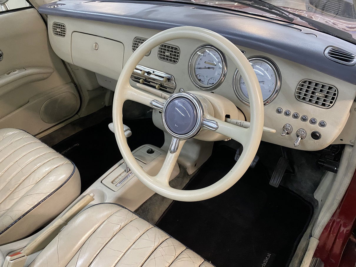 Hele mooie Nissan Figaro in Burgundy Red met nieuwe motor! - Afbeelding 7