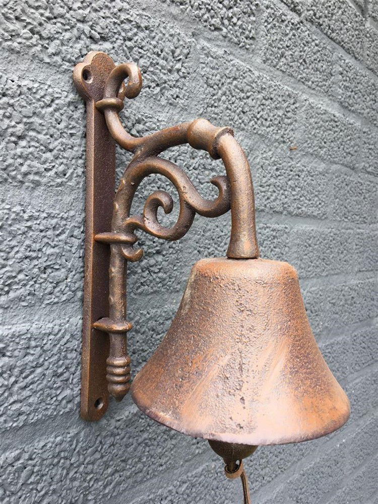 Deurbel klassiek, gietijzer bruin, mooie klank.-bel-deco - nr. 1