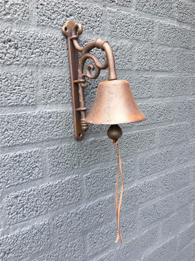 Deurbel klassiek, gietijzer bruin, mooie klank.-bel-deco - Afbeelding 2