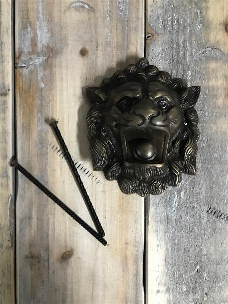 Deurbel Leeuw, hoofd van de leeuw-messing,leeuw-bel - Afbeelding 5