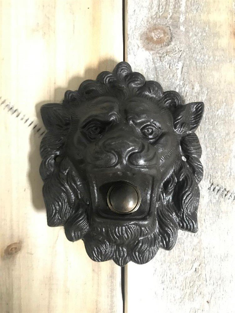 Deurbel leeuwenkop, gewaxt, antiek- leeuw -deurbel - nr. 1