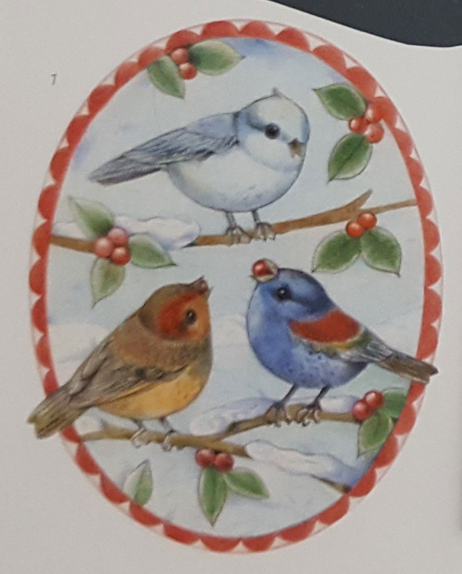 3D kaart --- Vogels op de bessentakken - Afbeelding 3
