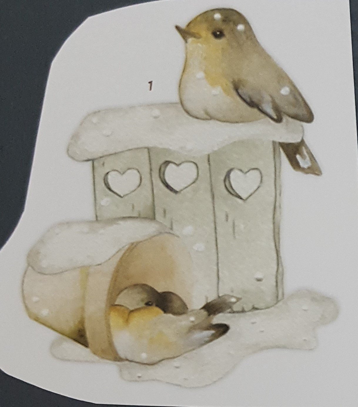 3D kaart --- Vogels in de sneeuw - Afbeelding 2