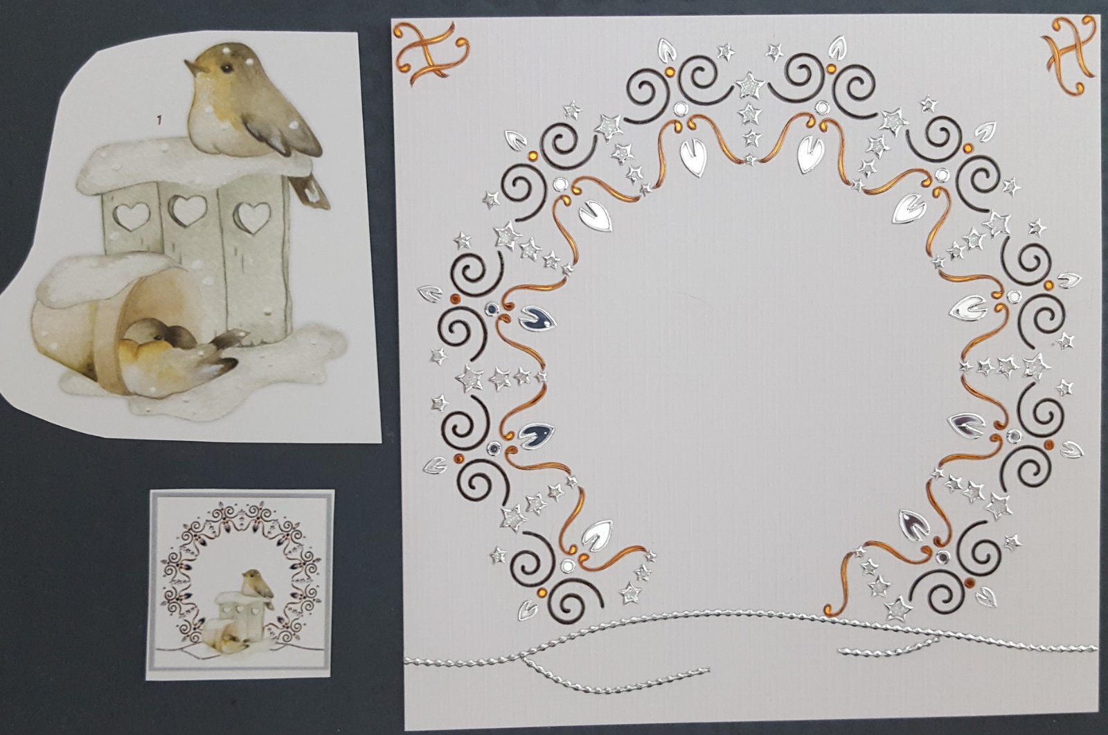 3D kaart --- Vogels in de sneeuw - Afbeelding 3