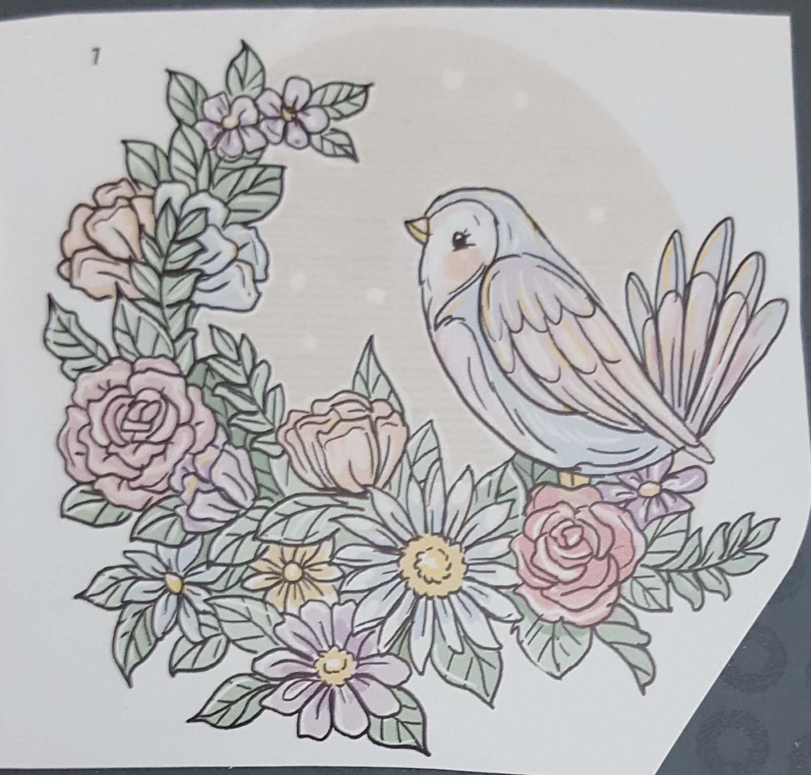 3D kaart --- Vogel tussen de bloemen - Afbeelding 3