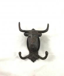 Stier haak gietijzer rustiek bruin - kapstok - haak - kado - nr. 1
