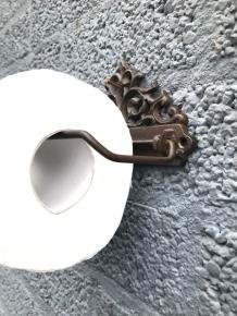 Toiletrolhouder in antieke stijl, gemaakt van gietijzer, bruin - Afbeelding 3
