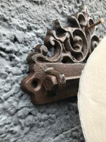 Toiletrolhouder in antieke stijl, gemaakt van gietijzer, bruin - Afbeelding 5
