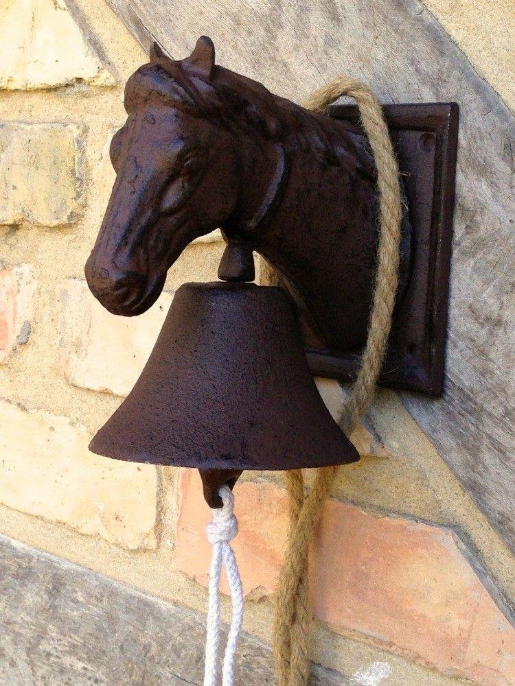Deurbel met paard, gietijzer- paard -deurbel -bel - nr. 1