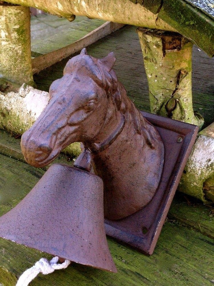 Deurbel met paard, gietijzer- paard -deurbel -bel - Afbeelding 6
