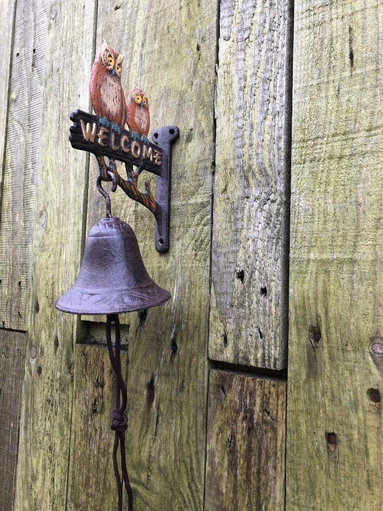 Deurbel met uilen - gietijzer small-deurbel- uil-bel-welkom - Afbeelding 8
