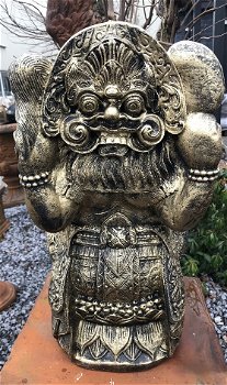 Beeld Ganesha, een hindoestaanse god, goud-zwart kleurig - 7