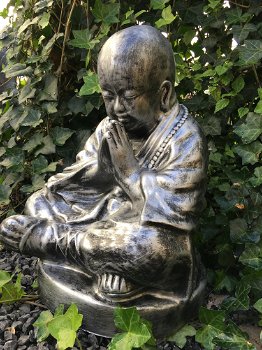 Biddende monnik, Shaolin, polyresin, tuinbeeld / beeld voor in huis - 4