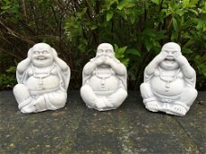 Boeddha beelden - horen, zien en zwijgen - steen