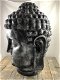 Boeddha hoofd, Indonesisch, grijs-zilver, huis en tuin decoratie - 2 - Thumbnail