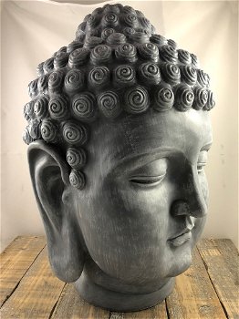 Boeddha hoofd, Indonesisch, groot, polystein - 2