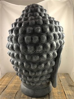 Boeddha hoofd, Indonesisch, groot, polystein - 4