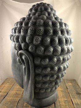 Boeddha hoofd, Indonesisch, groot, polystein - 5