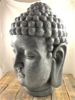 Boeddha hoofd, Indonesisch, groot, polystein - 6