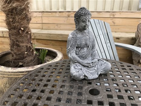 Boeddha mediterend, dreamlike, stenen figuur, tuindecoratie - 6