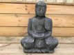 Boeddha van steen, mediterend, met handgebaar, tuinbeeld - 0 - Thumbnail