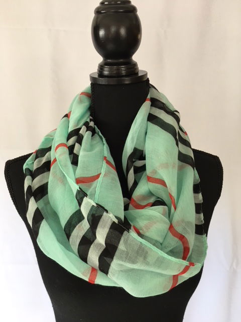Burberry achtige col sjaaltje mint groen - nr. 1