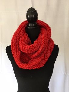 Gebreide col sjaal rood