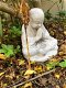 Een stenen monnik beeld, Shaolin tuinbeeld - 2 - Thumbnail